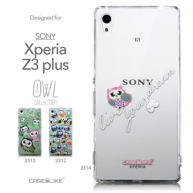 Collection - CASEiLIKE Sony Xperia Z3 Plus back cover Owl Graphic Design 3314