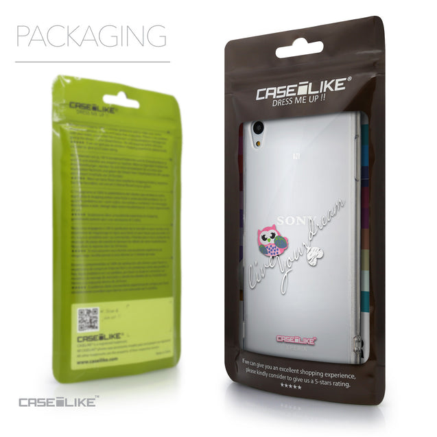 Packaging - CASEiLIKE Sony Xperia Z3 Plus back cover Owl Graphic Design 3314
