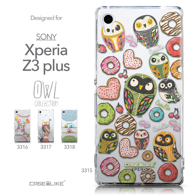 Collection - CASEiLIKE Sony Xperia Z3 Plus back cover Owl Graphic Design 3315