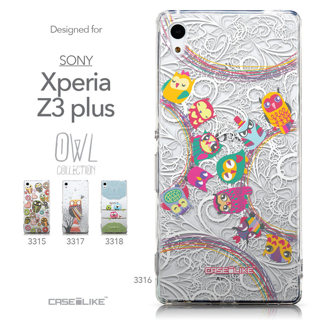 Collection - CASEiLIKE Sony Xperia Z3 Plus back cover Owl Graphic Design 3316