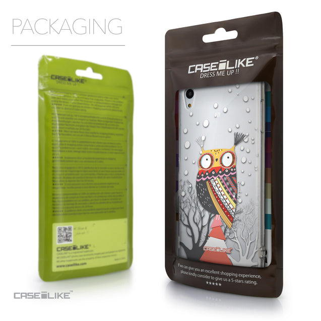 Packaging - CASEiLIKE Sony Xperia Z3 Plus back cover Owl Graphic Design 3317