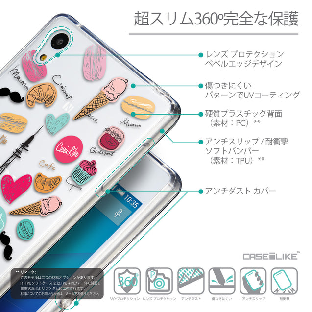 Details in Japanese - CASEiLIKE Sony Xperia Z3 Plus back cover Paris Holiday 3904