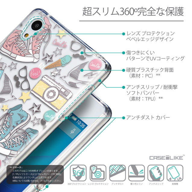 Details in Japanese - CASEiLIKE Sony Xperia Z3 Plus back cover Paris Holiday 3906