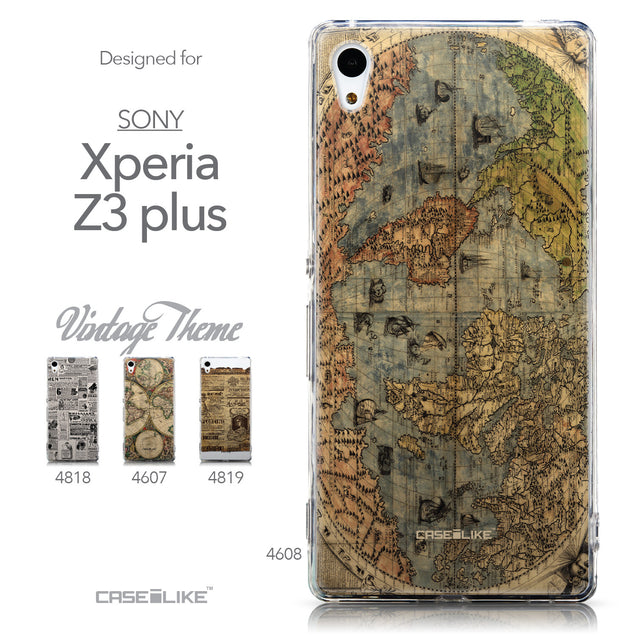 Collection - CASEiLIKE Sony Xperia Z3 Plus back cover World Map Vintage 4608