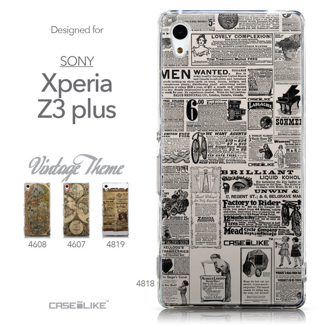 Collection - CASEiLIKE Sony Xperia Z3 Plus back cover Vintage Newspaper Advertising 4818