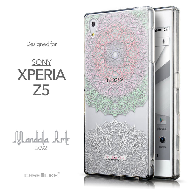 Front & Side View - CASEiLIKE Sony Xperia Z5 back cover Mandala Art 2092