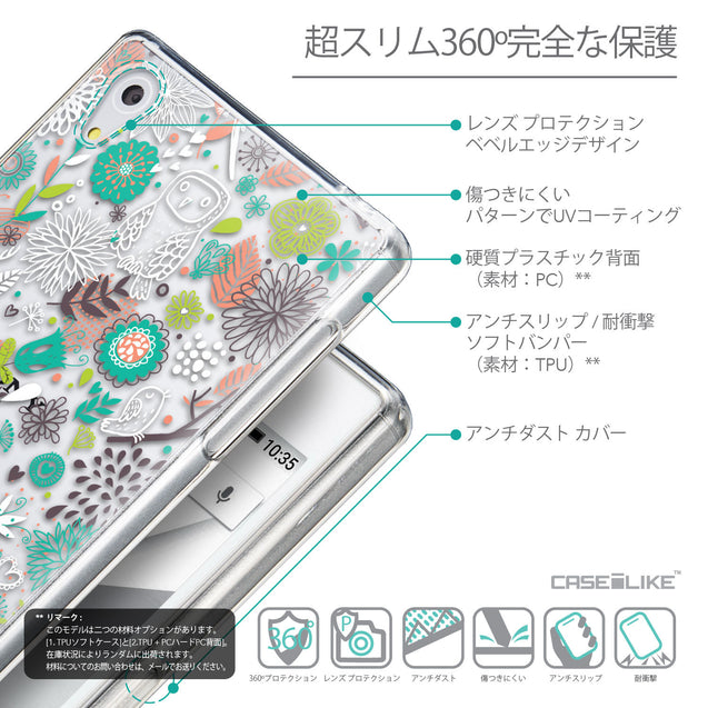 Details in Japanese - CASEiLIKE Sony Xperia Z5 back cover Spring Forest White 2241