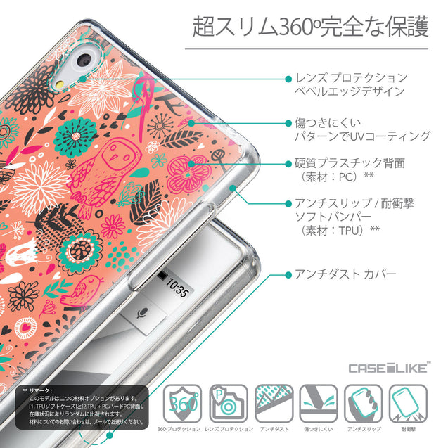 Details in Japanese - CASEiLIKE Sony Xperia Z5 back cover Spring Forest Pink 2242