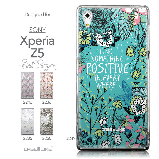 Collection - CASEiLIKE Sony Xperia Z5 back cover Blooming Flowers Turquoise 2249