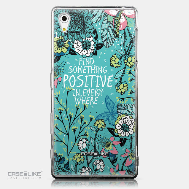 CASEiLIKE Sony Xperia Z5 back cover Blooming Flowers Turquoise 2249