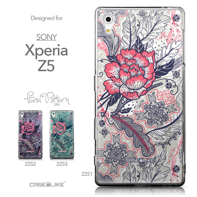 Collection - CASEiLIKE Sony Xperia Z5 back cover Vintage Roses and Feathers Beige 2251