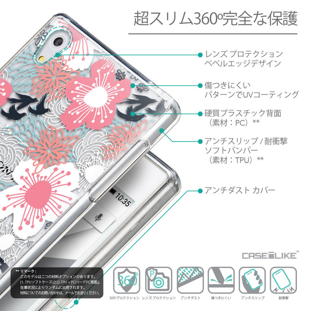 Details in Japanese - CASEiLIKE Sony Xperia Z5 back cover Japanese Floral 2255