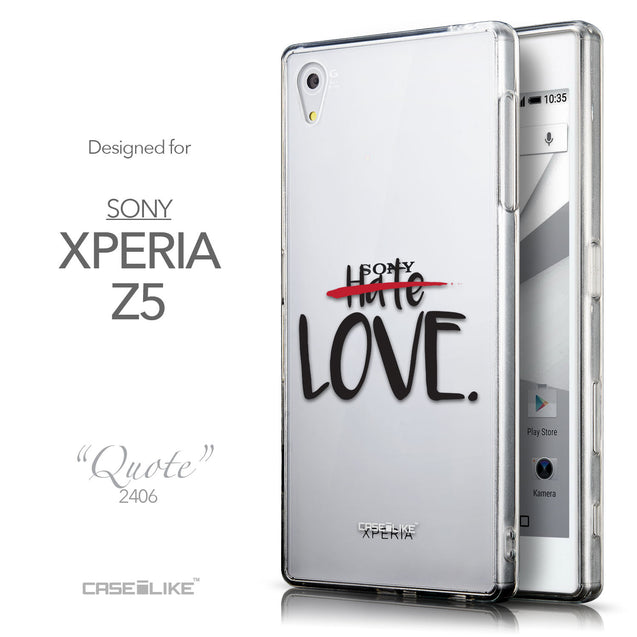 Front & Side View - CASEiLIKE Sony Xperia Z5 back cover Quote 2406