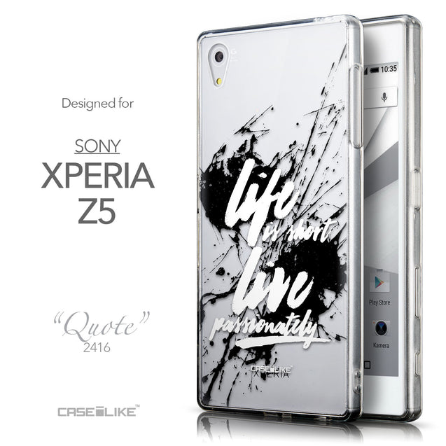 Front & Side View - CASEiLIKE Sony Xperia Z5 back cover Quote 2416