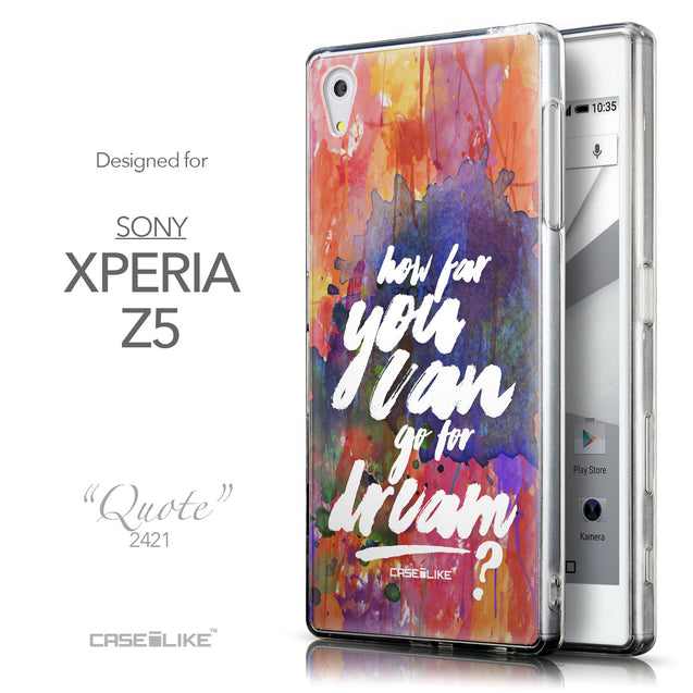 Front & Side View - CASEiLIKE Sony Xperia Z5 back cover Quote 2421