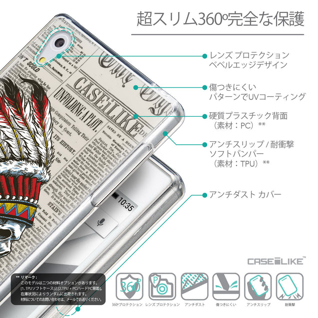 Details in Japanese - CASEiLIKE Sony Xperia Z5 back cover Art of Skull 2522