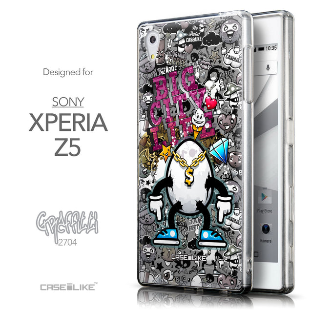 Front & Side View - CASEiLIKE Sony Xperia Z5 back cover Graffiti 2704