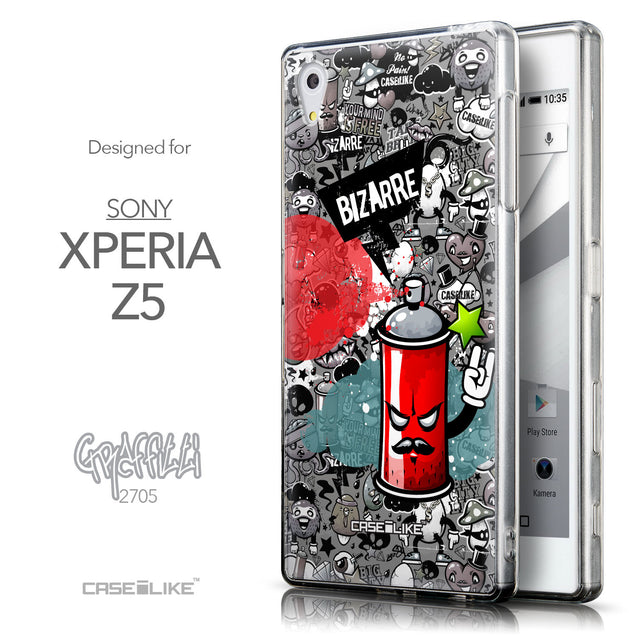 Front & Side View - CASEiLIKE Sony Xperia Z5 back cover Graffiti 2705