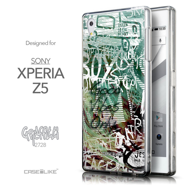 Front & Side View - CASEiLIKE Sony Xperia Z5 back cover Graffiti 2728