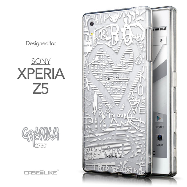 Front & Side View - CASEiLIKE Sony Xperia Z5 back cover Graffiti 2730