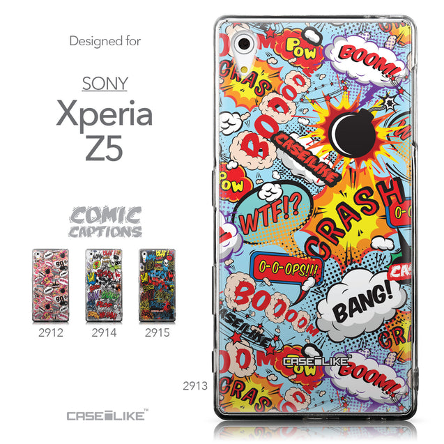 Collection - CASEiLIKE Sony Xperia Z5 back cover Comic Captions Blue 2913