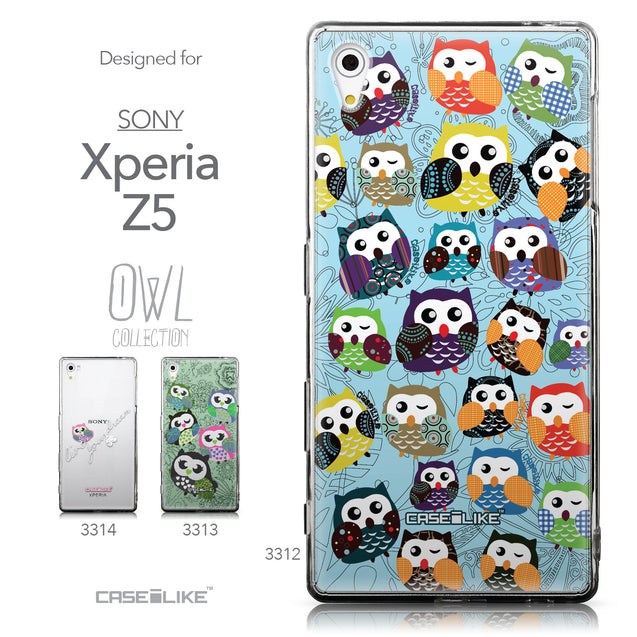 Collection - CASEiLIKE Sony Xperia Z5 back cover Owl Graphic Design 3312