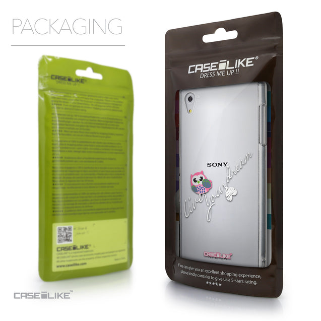 Packaging - CASEiLIKE Sony Xperia Z5 back cover Owl Graphic Design 3314