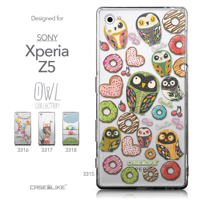 Collection - CASEiLIKE Sony Xperia Z5 back cover Owl Graphic Design 3315