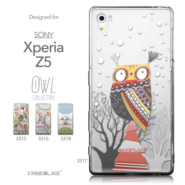 Collection - CASEiLIKE Sony Xperia Z5 back cover Owl Graphic Design 3317