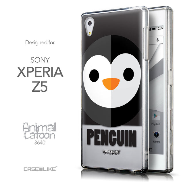 Front & Side View - CASEiLIKE Sony Xperia Z5 back cover Animal Cartoon 3640