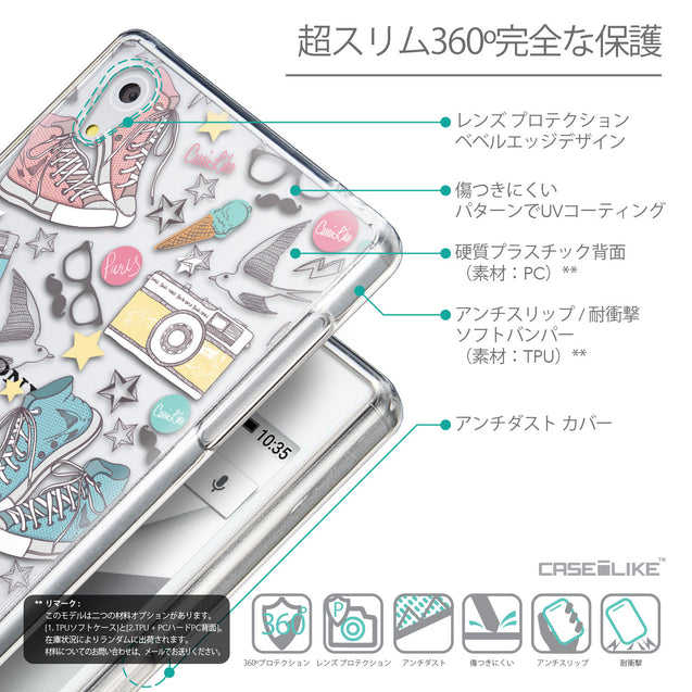 Details in Japanese - CASEiLIKE Sony Xperia Z5 back cover Paris Holiday 3906
