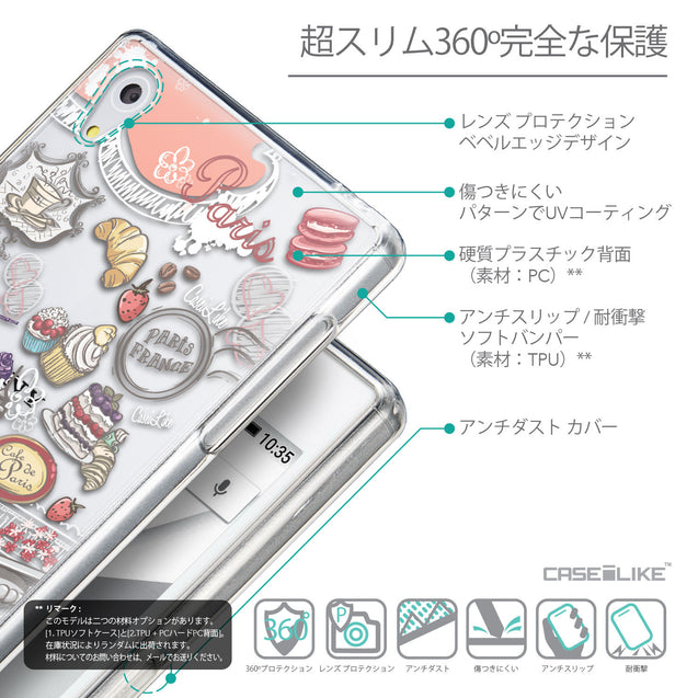 Details in Japanese - CASEiLIKE Sony Xperia Z5 back cover Paris Holiday 3907
