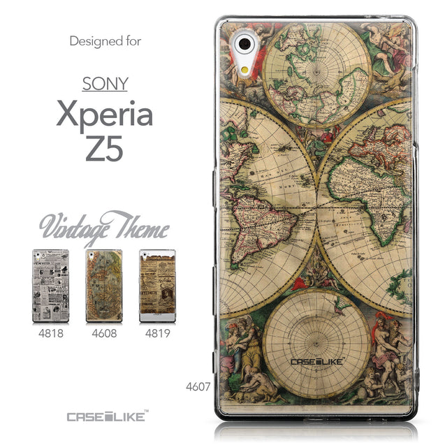 Collection - CASEiLIKE Sony Xperia Z5 back cover World Map Vintage 4607