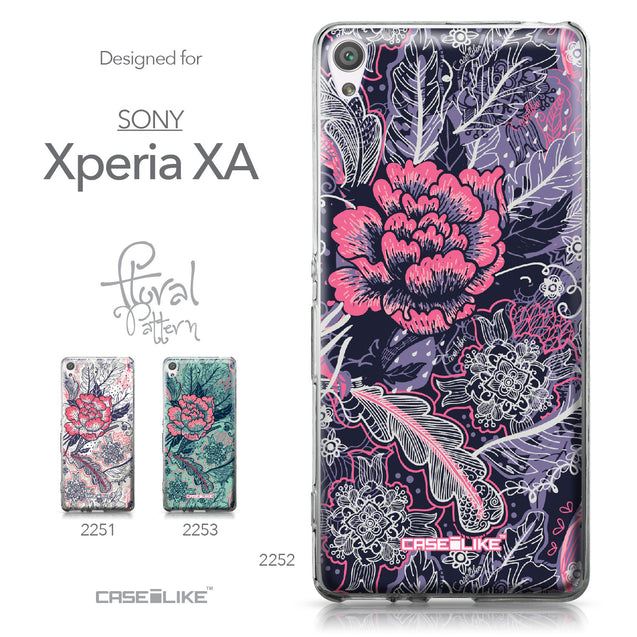 Sony Xperia XA case Vintage Roses and Feathers Blue 2252 Collection | CASEiLIKE.com