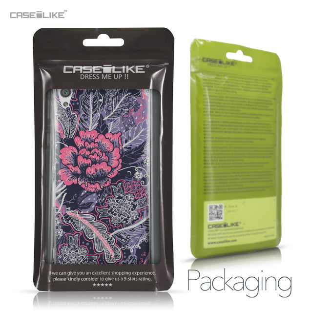 Sony Xperia XA case Vintage Roses and Feathers Blue 2252 Retail Packaging | CASEiLIKE.com