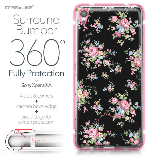 Sony Xperia XA case Floral Rose Classic 2261 Bumper Case Protection | CASEiLIKE.com