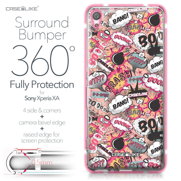 Sony Xperia XA case Comic Captions Pink 2912 Bumper Case Protection | CASEiLIKE.com
