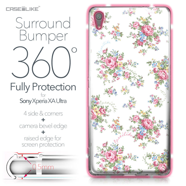 Sony Xperia XA Ultra case Floral Rose Classic 2260 Bumper Case Protection | CASEiLIKE.com