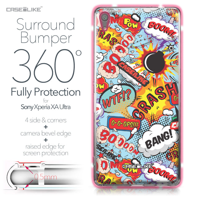 Sony Xperia XA Ultra case Comic Captions Blue 2913 Bumper Case Protection | CASEiLIKE.com